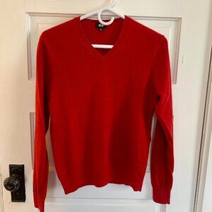 Uniqlo V-Neck Cashmere Sweater, Size XS, Red